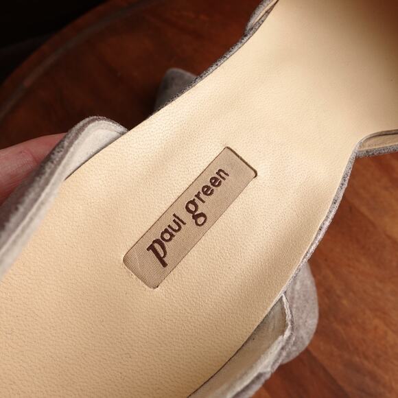 Paul Green Heels WMS SZ UK 5 US 7.5 Gray Julia Brushed Shimmer Suede Kitten Shoe - Picture 8 of 13